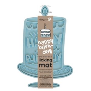 Dexypaws Tapis Léchage Gâteau Fête Bleu