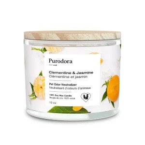 Purodora Lab Bougie Neutralisant d'Odeurs - Clémentine & Jasmin