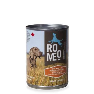 Romeo Conserve pour Chien Poulet/Citrouille/Pois 369g