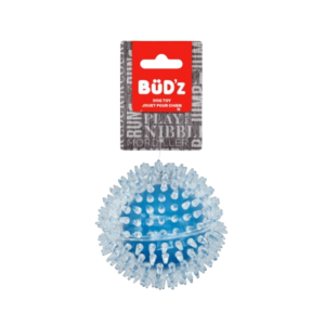 Bud'z Jouet Chien Balle à Pointes Bleue transparente