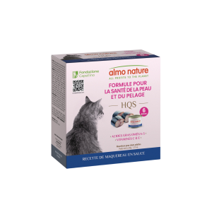 Almo HQS Formule Chat Soutien Peau & Pelage - Recette De Maquereau En Sauce - 6x50g