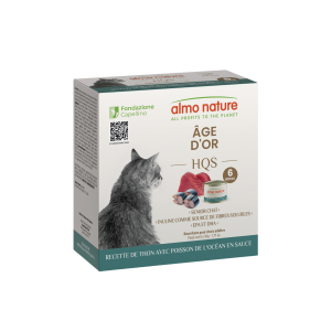 Almo Hqs Formule Chat âge D'or - Recette De Thon Avec Poisson De L'océan En Sauce - 6x50g
