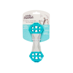 Totally Pooched Flex n'Squeak Haltere Gris & Bleu 7''