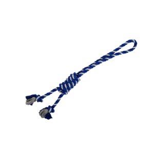 Bud'z Jouet De Corde Pour Chien, Double Avec Boucle Et Noeud Coulant - Gris Et Bleu