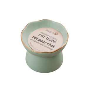 Dexypaws Bol Surélevé En Céramique Pour Chat 7.75oz - Vert Sauge